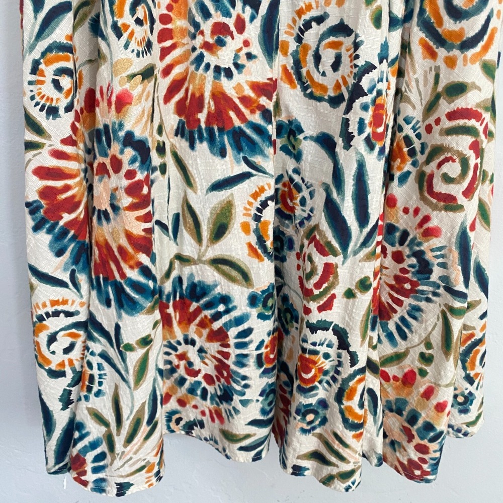 Stella Forest Midi Skirt Waist Size 28 Small Multicolor Floral Tie Dye Cotton - Picture 10 of 10